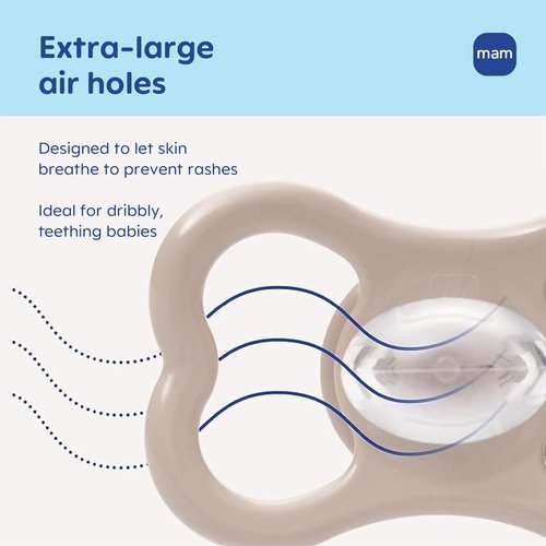MAM Air Pacifier - Extra Air Flow for Sensitive Skin, Glows in The Dark | BPA-Free Silicone, 4 Count