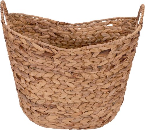 ML-4002 Tall Water Hyacinth Wicker Basket by Household Essentials - Natural Brown with Handles