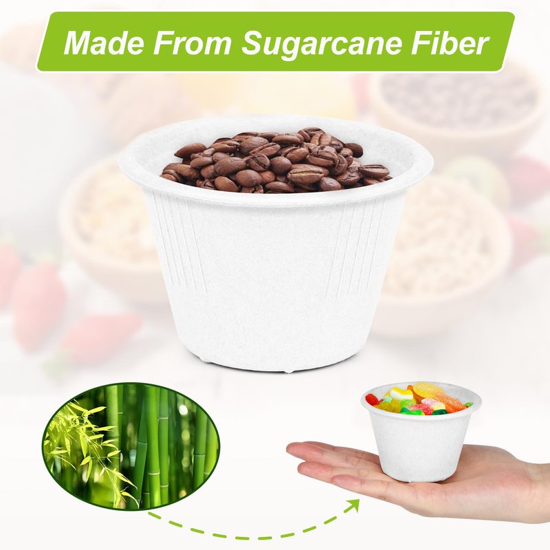 Groecycle Small Paper Bowls 4 oz, 200 Pack Compostable Paper Bowls, Disposable Chili Bowl, White Bagasse Bowl for Ice Cream, Dessert, sauce