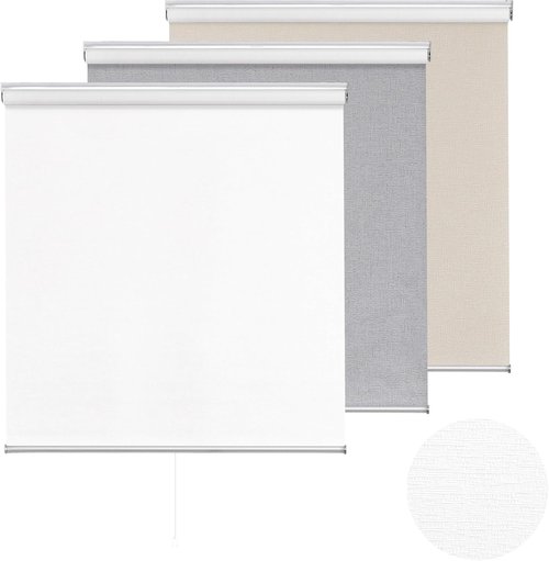 ChrisDowa Blackout Roller Shade - Cordless Indoor Blinds with Thermal Insulation | 34"W x 72"H, White
