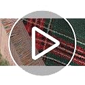 Retro Christmas Tree Woven Blanket - Green Tartan Plaid Throw 50x60