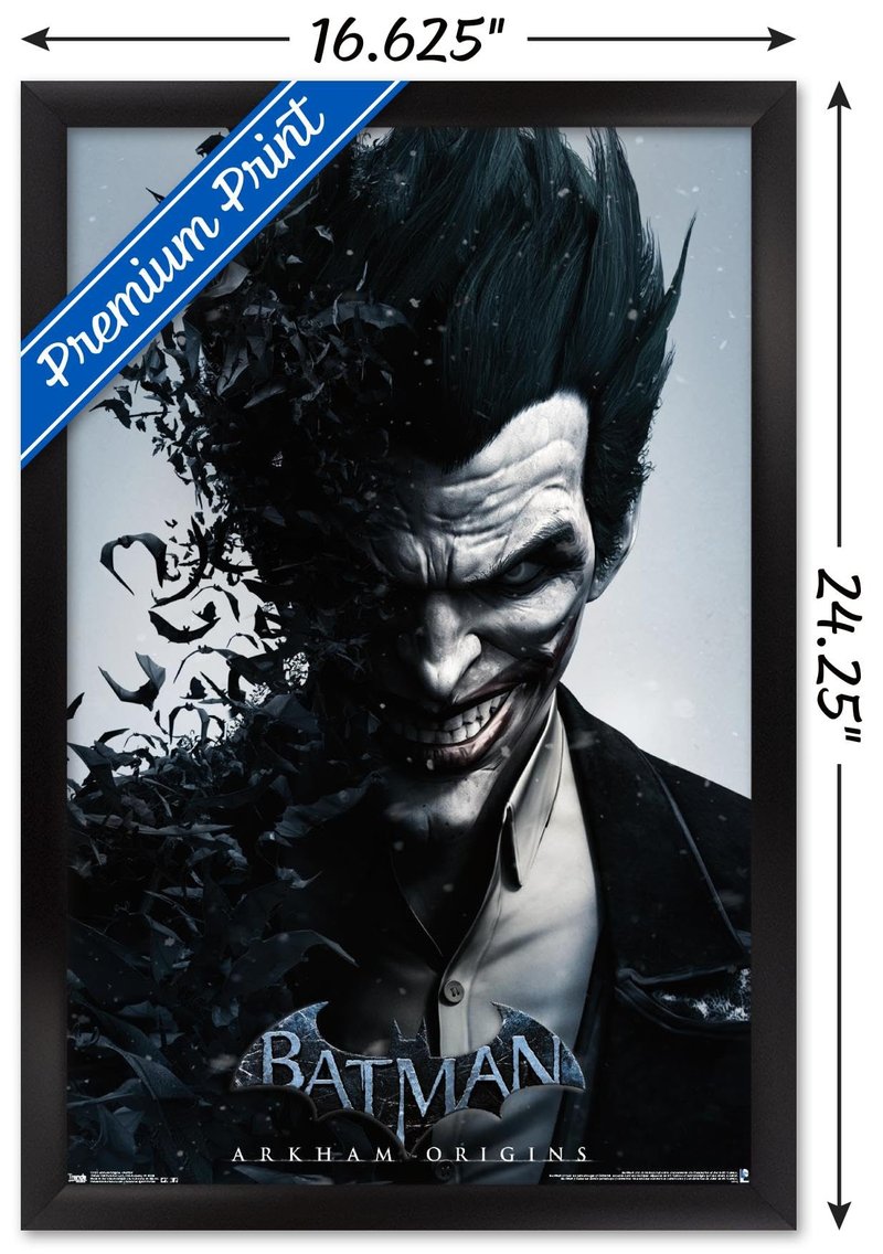 Trends International DC Comics VIdeo Game - Arkham Origins - Portrait Wall Poster, 14.725" x 22.375", Black Framed Version