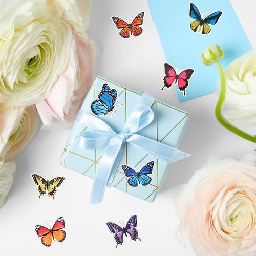 Feifeiya Butterfly Stickers - 500 Pcs Colorful Self-Adhesive Decals for Gifts & Scrapbooking | 1.5 Inch