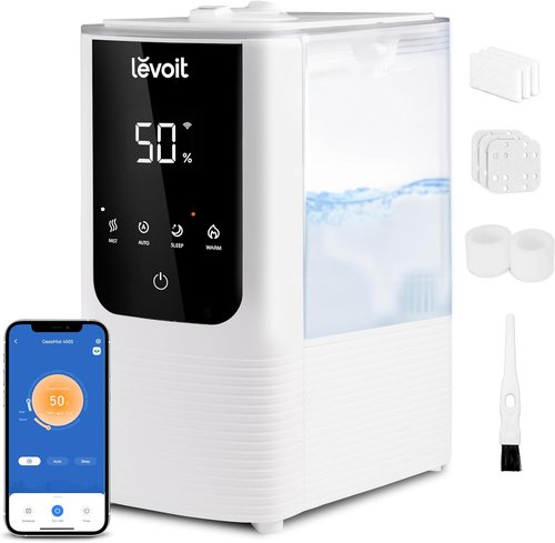 LEVOIT Humidifier - Smart Warm & Cool Mist for Large Rooms | Auto Humidity Control, Quiet Operation, 4.5L White