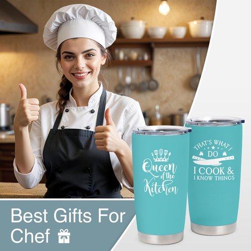 Louasedh Cooking Gifts for Women, Gifts for People Who Like to Cook, Chefs Christmas Gift for Women Cooking Lovers, Cooking Gift for Mom, Funny Chef 20 Oz Tumbler Woman