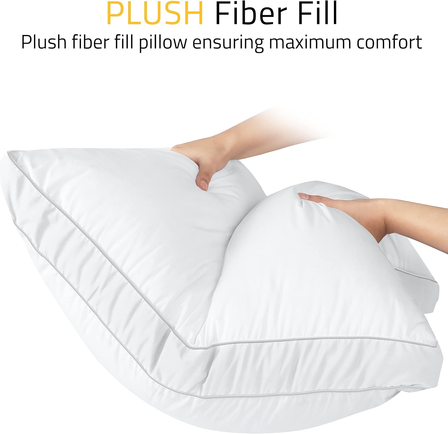Utopia Bedding Bed Pillows - Soft & Fluffy European Size Set of 2 | Cooling Down Alternative Gusseted Design