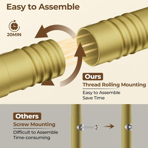 HYSEYY Double Rods Clothes Rack - Sturdy Portable Rolling Garment Rack for Bedroom & Laundry | Gold Finish