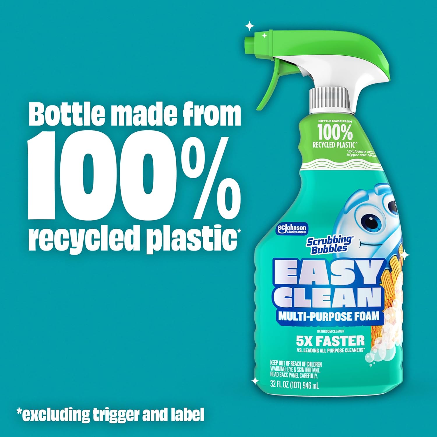 Scrubbing Bubbles All-Purpose Cleaner - Fast-Acting Foam for Limescale & Grime | 32oz Spray