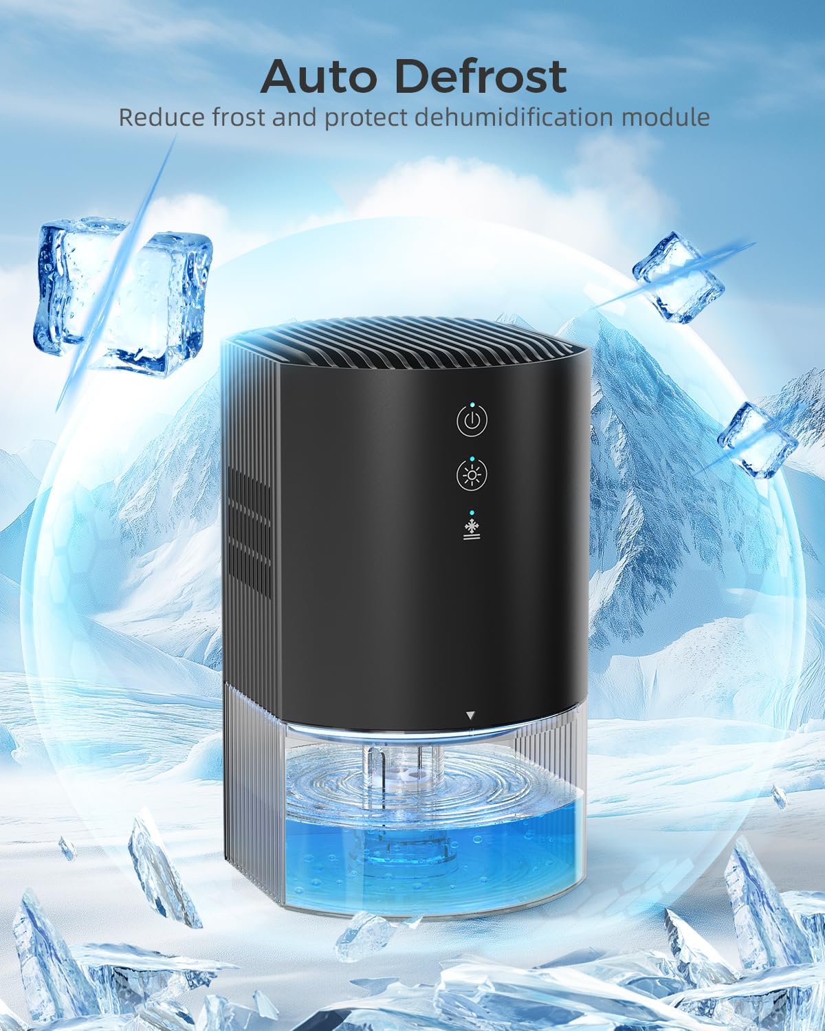 Skiennix Portable Dehumidifier - Ultra Quiet, Energy Saving with Auto Shut Off & Colorful Light | 35 OZ for Home, Office, RV, and More