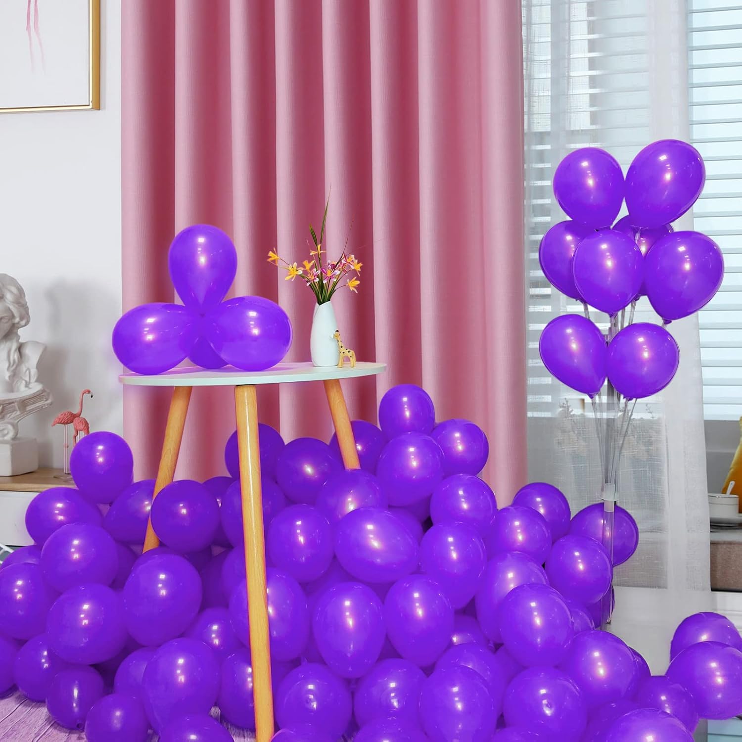 Purple Balloons - 110 Pcs 5-Inch Mini Thick Latex Balloons for Birthday & Baby Shower Decor