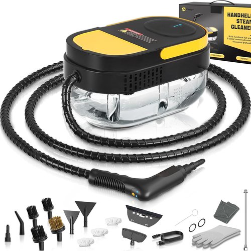 Gautye Steam Cleaner - Portable 15s Heat-Up Steamer with 3 Adjustable Levels & 15 Accessories | 1.69 Quart Tank