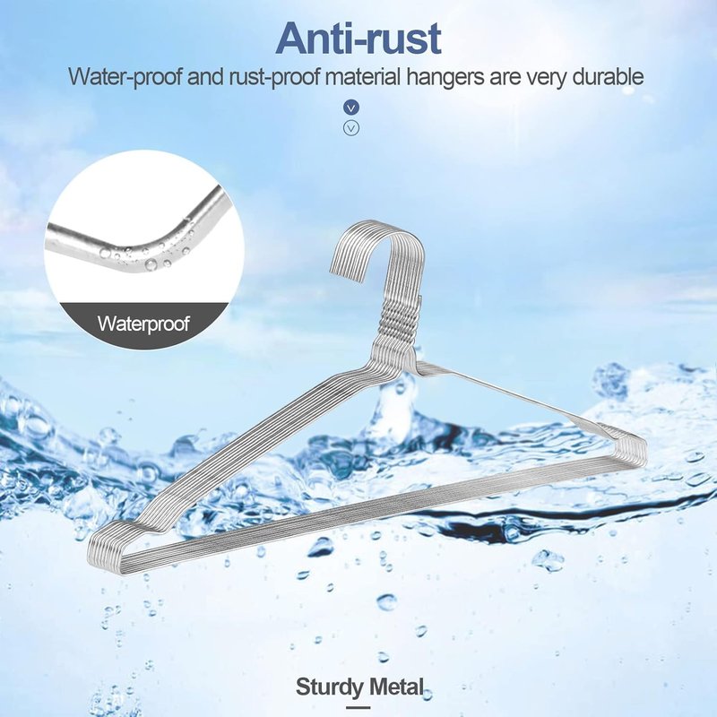 SPECILITE Wire Hangers 150 Pack, Metal Wire Clothes Hanger Bulk for Coats, Space Saving Metal Hangers 16.7 Inch Ultra Thin Non Slip with Groove, for Standard Size Suits, Shirts, Pants, Skirts-Silver