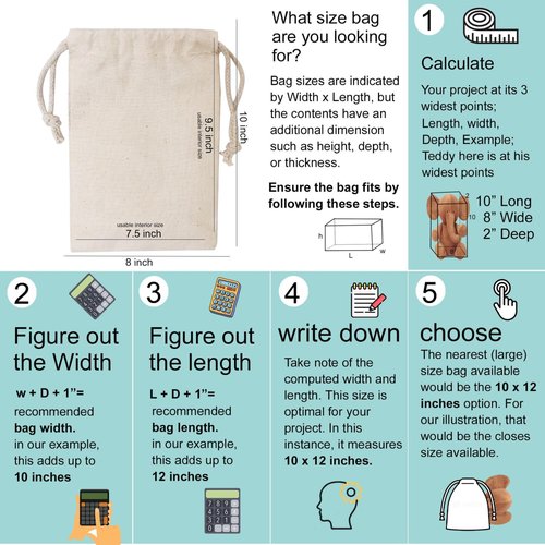 BigLotBags 100Pcs 2 x 3 Inches Premium Cotton Muslin Double Drawstring Bags, Reusable Bag Natural Cotton Bags with Drawstring Produce Bags Bulk Gift Bag Jewelry Pouch for Party Wedding Home Storage
