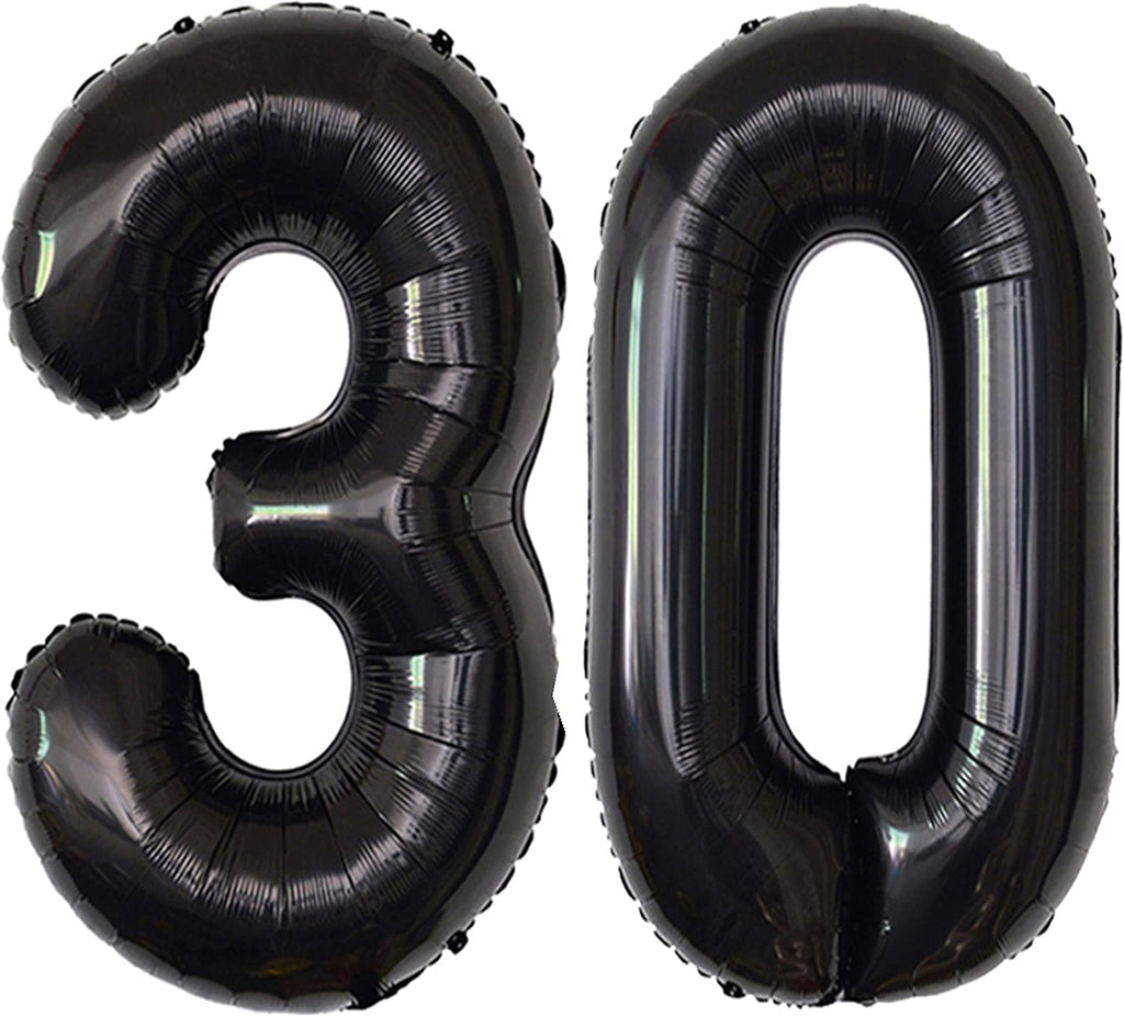 Skiennix Jumbo Number 30 Balloons - Giant Foil Mylar for 30th Birthday & Anniversary Celebrations