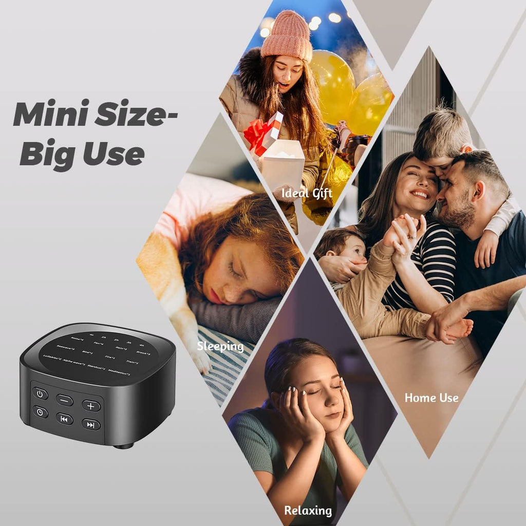 Sleepbox White Noise Sound Machine - 25 Soothing Sounds, 36 Volume Levels, Portable Design for Home & Travel