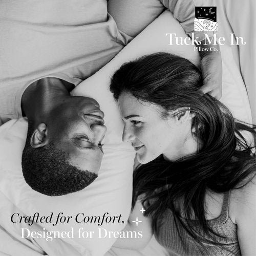 Houseify Tuck Me In Pillow Co. Down Alternative Pillows - Hypoallergenic Queen Size, Set of 2 | Premium Breathable Comfort for Side and Back Sleepers