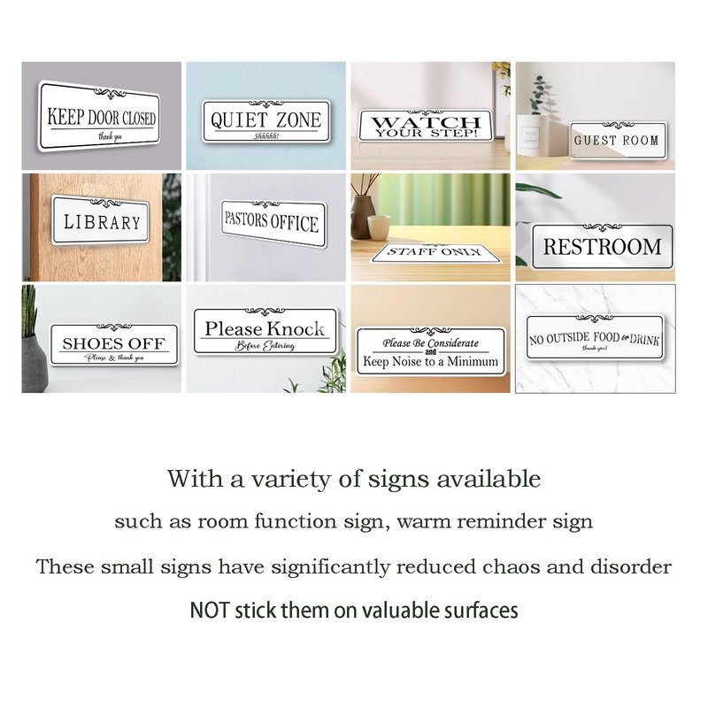 9x3 Inch Game Room Sign, Acrylic Self-stick Door Wall Signage for Video Place Playroom (Elegant White)