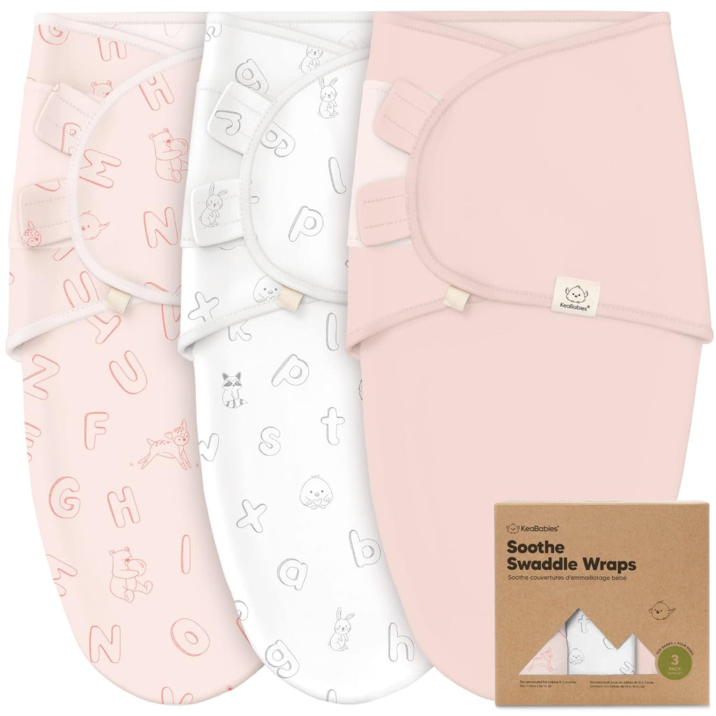 Skiennix 3-Pack Organic Baby Swaddle Sleep Sacks - Soft & Snug for Newborns 0-3 Months | ABC Land Rose