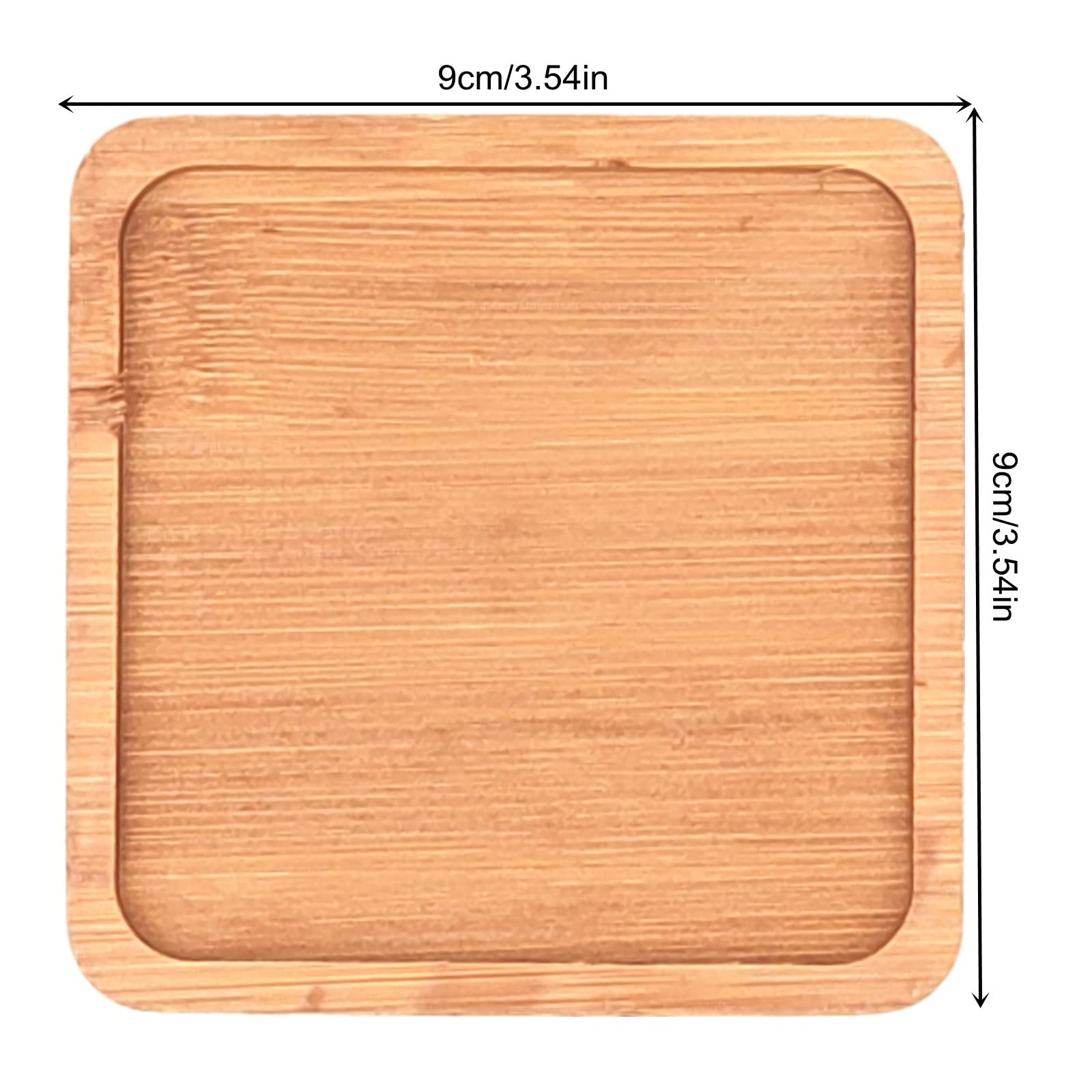 4PCS Mosaic Bamboo Coasters for Crafts, Blank Base Trays, Drinking Cup Coaster, Plant Coaster, Art Plate,DIY Mosaic Supplies (Square)