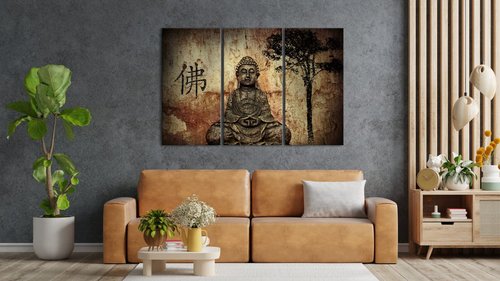 Visual Art Decor Buddhist Love 3pcs Framed and Ready Wall Hang Buddha Canvas Prints Home Decor Paintings
