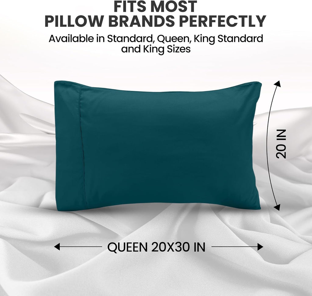 Utopia Bedding Queen Pillow Cases - Soft Brushed Microfiber - 2 Pack | Fade Resistant 20 x 30 Inches (Teal)