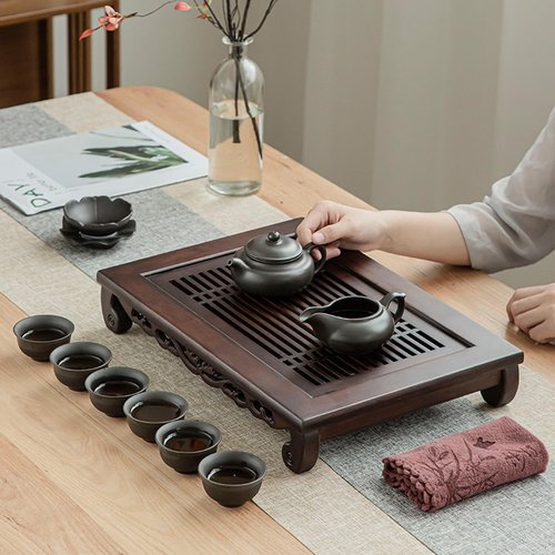 16 Inch Chinese Gongfu Bamboo Tea Tray with Water Storage for Kungfu Tea Set
