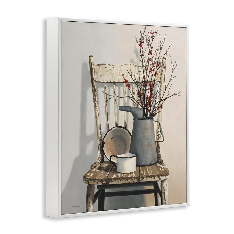 Stupell Industries 'Vintage Rustic Still Life', Framed Giclee Art, White, 24 x 30 Inches, Easy to Hang and Sturdy, Made in USA, by Cecile Baird