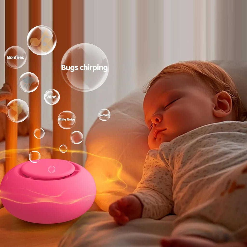 Skiennix Portable Baby Sound Machine - 12 Soothing Sounds & Timer Function | 15-Hour Battery Life, Travel-Friendly, Clips on Stroller