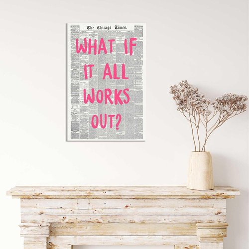 Drimiler Retro Newspaper Poster - Positive Affirming Quote Canvas Wall Art | 12x16in Framed Decor