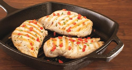 Lodge | Cast Iron 10.5-Inch Square Grill Pan - Durable Black Cookware for Perfect Grilling