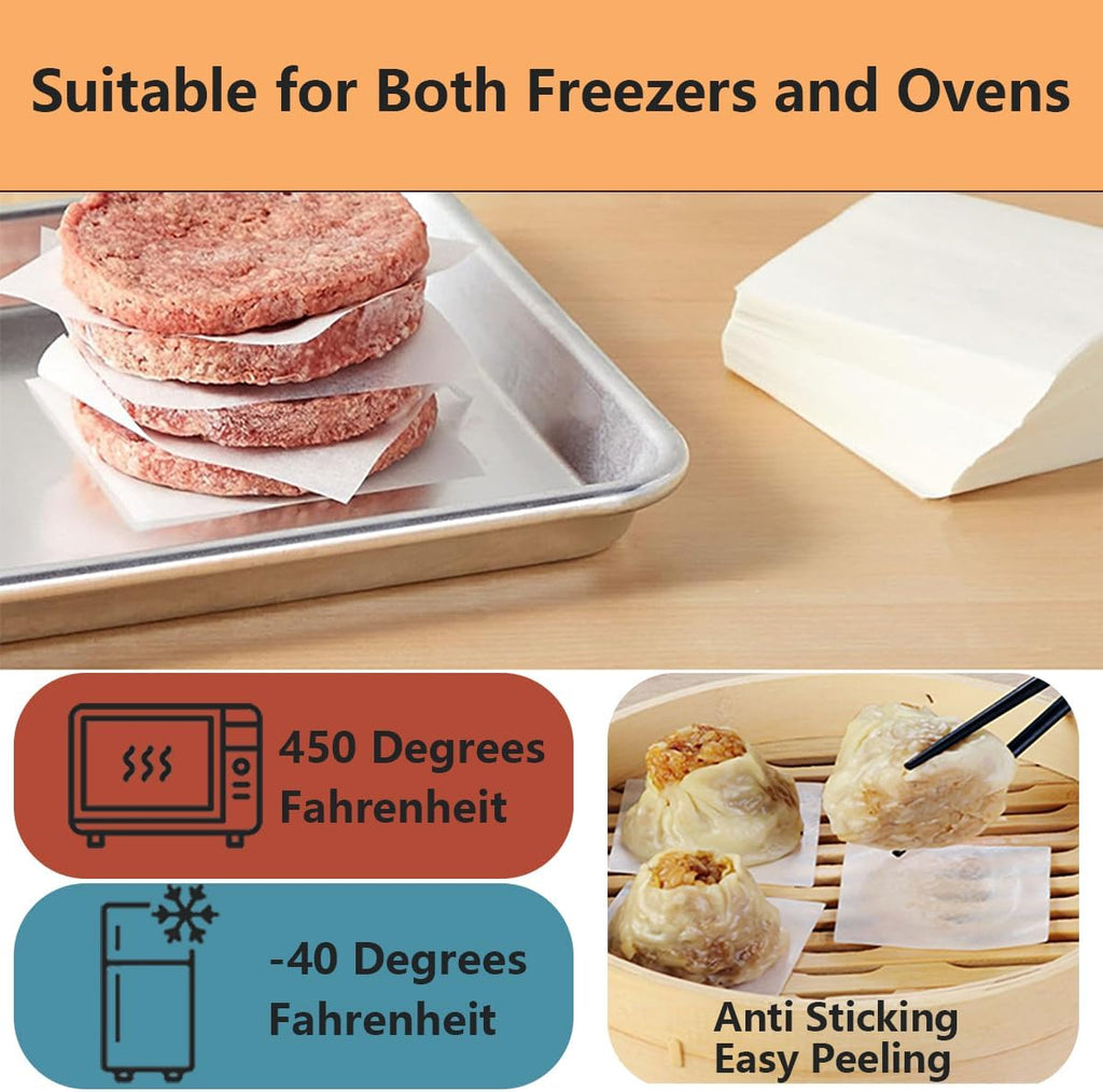 Unbleached Parchment Paper by [Brand Name] - 100 Pcs 6" x 6" Non-Stick Sheets for Baking & Wrapping