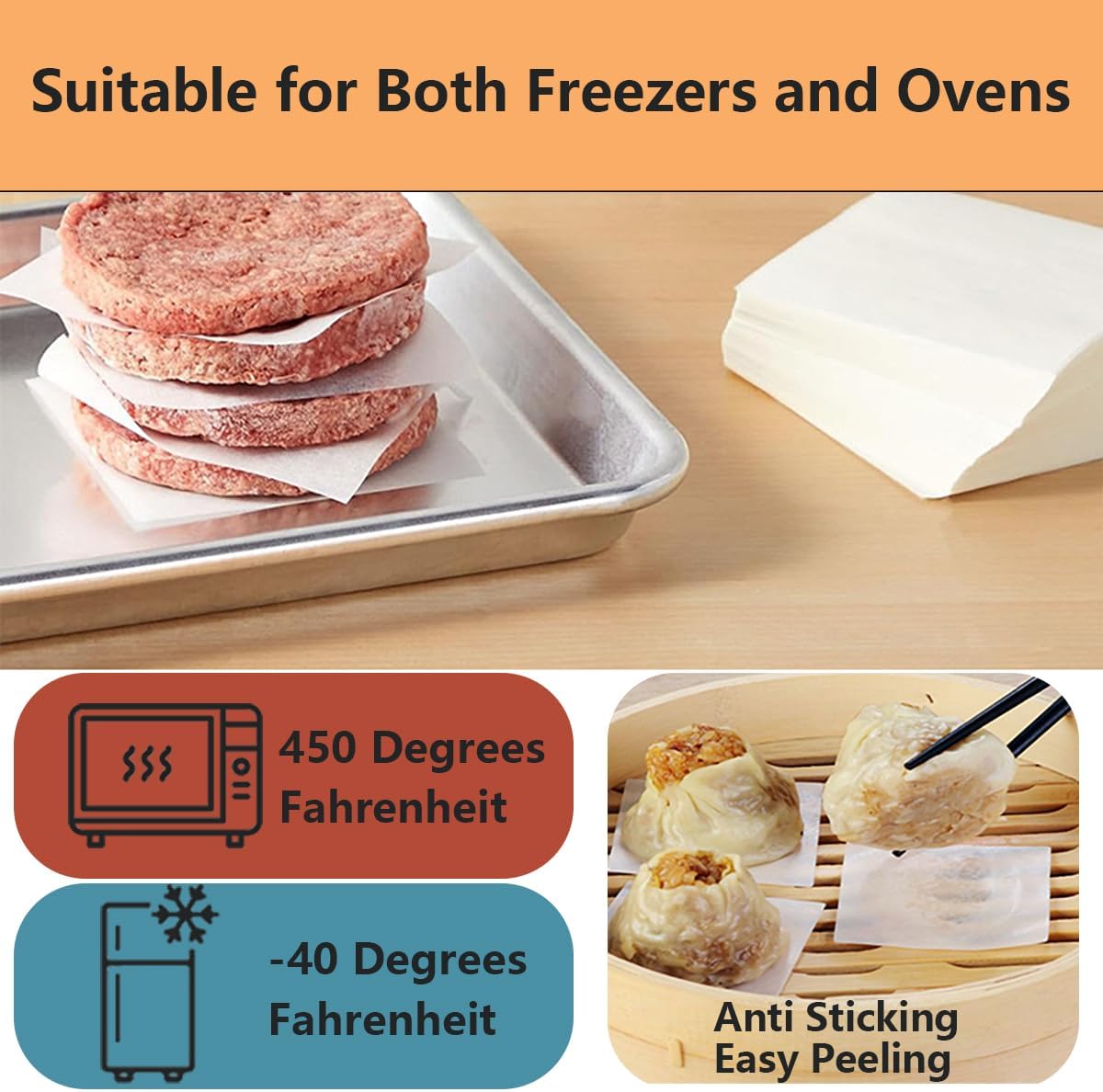 Unbleached Parchment Paper by [Brand Name] - 100 Pcs 6" x 6" Non-Stick Sheets for Baking & Wrapping