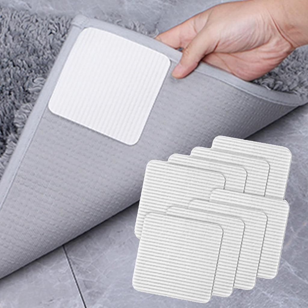 Skiennix Anti-Slip Carpet Grips - 8 Pcs Vacuum Technology Rug Pad for Hardwood Floors | Washable & Non-Slip