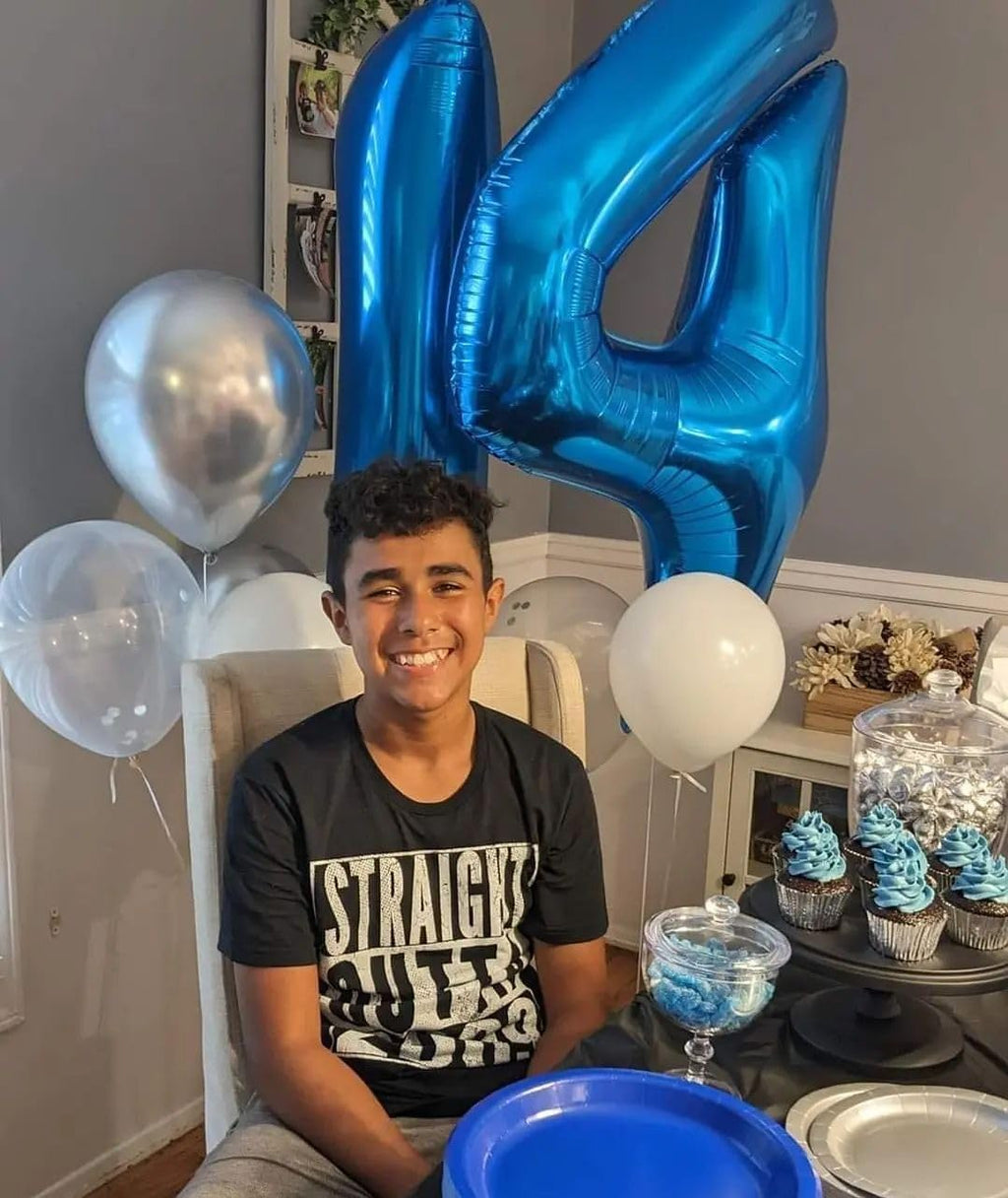 Number 14 Balloon - Navy Blue 40-Inch Birthday Decoration for 14th Year Celebration