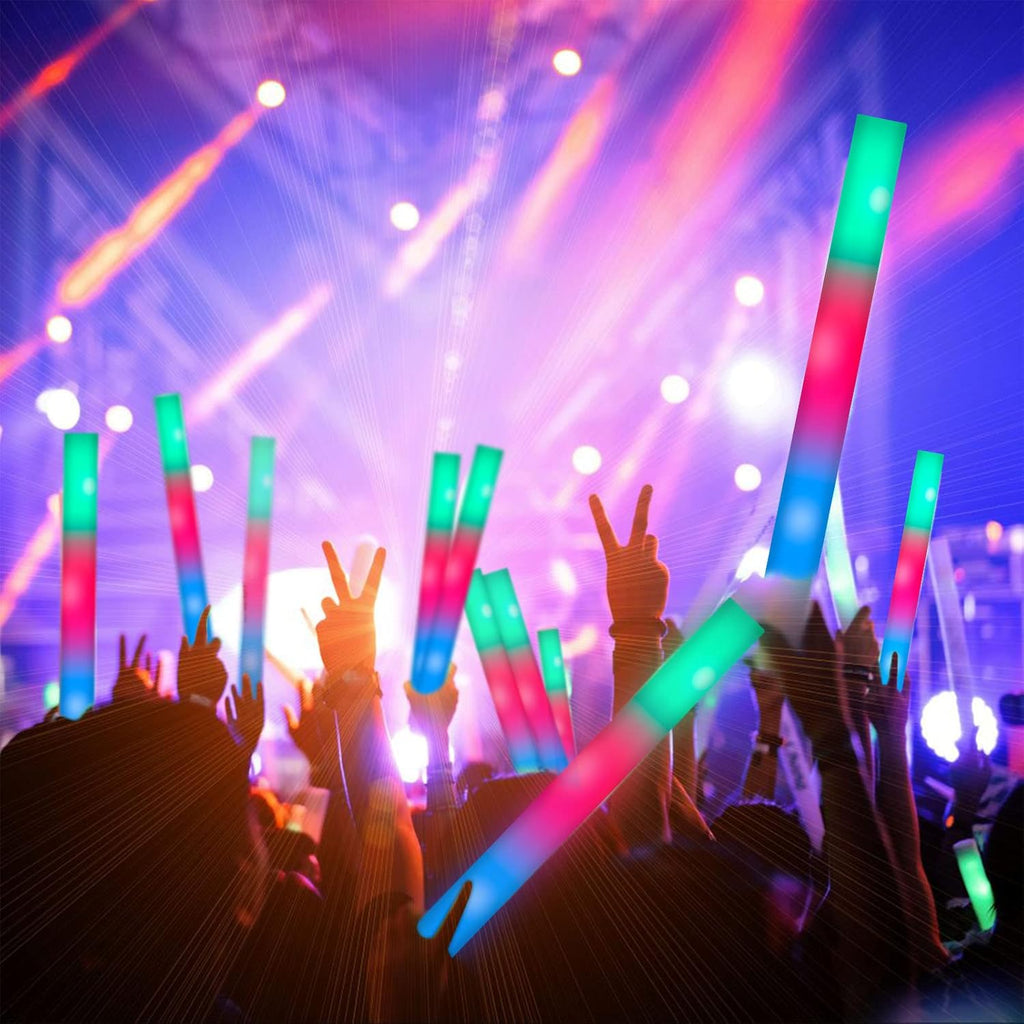 SHQDD LED Foam Glow Sticks - 28PCS Colorful Light-Up Party Supplies with 3 Flashing Modes | Perfect for Weddings, Birthdays, Raves & More