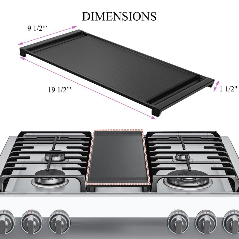 Shengyongh CC24738 Cast Iron Griddle For ge Stove 4322558 AP5986291 PS11725207 Compatible For ge Appliance