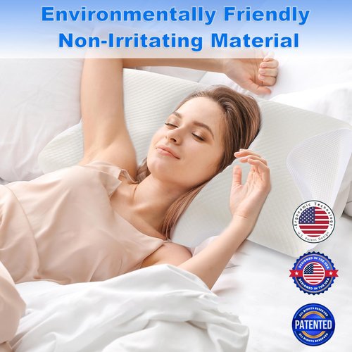 Cotkkstt Cervical Pillow for Neck and Shoulder,Butterfly Pillow,Memory Foam Pillow with Pillowcase,Osteoarthritis Cervical Pillow for Neck Pain Relief.