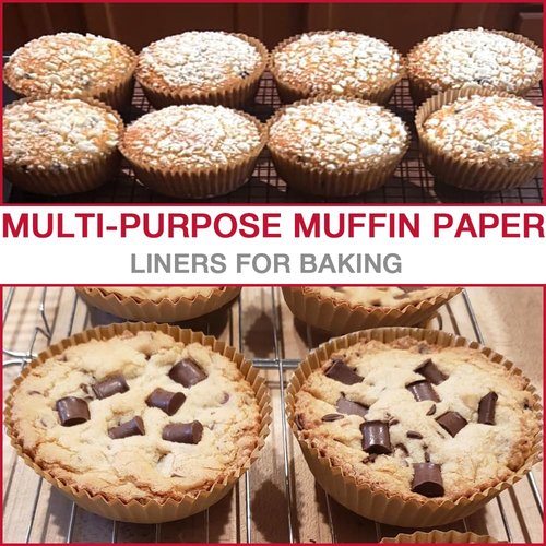 Goalfly Extra Jumbo Cupcake Liners 200 Pcs, 3.54 Inch Parchment Muffin Liners for Baking, Muffin Papers Baking Cups (Brown)
