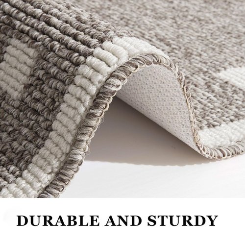 Front Door Mat, Durable Muddy Dirt Trapper Door Mats Indoor Entrance, Non-Slip Low Profile Front Door Carpet for Entryway, Easy Clean Fade Resistant Indoor Doormat, White Camel, 47"x32"