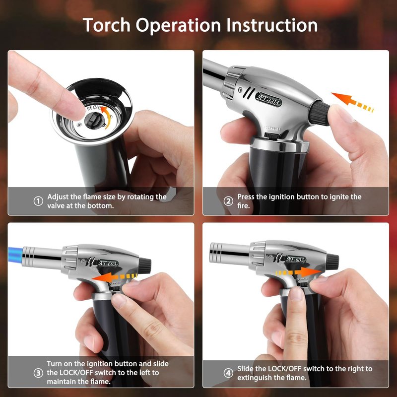Whiskey Smoker Kit with Torch - Cocktail Smoker Infuser Kit, Old Fashioned Drink Smoker Kit, Anniversary and Birthday Bourbon Whiskey Gifts for Men, Dad, Husband, Boyfriend (No Butane)