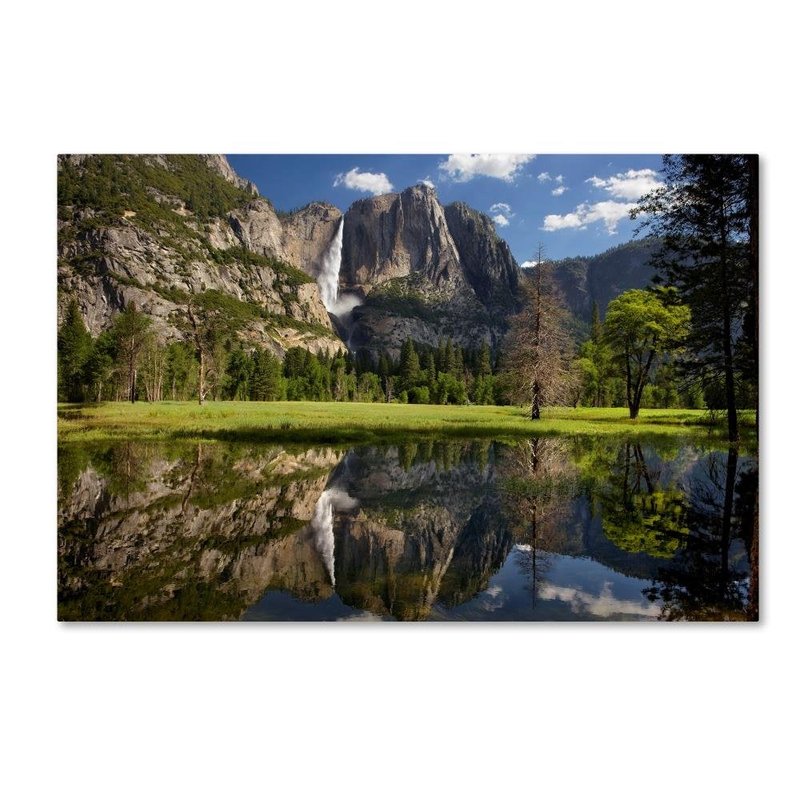 Yosemite Falls Reflection by Mike Jones Photo, 16x24-Inch Canvas Wall Art