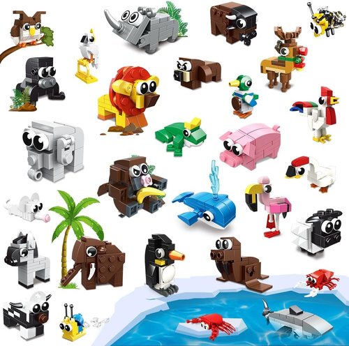 HOGOKIDS Animal Building Blocks - 30 Packs Party Favors for Kids | Perfect for Easter & Valentine's Gifts