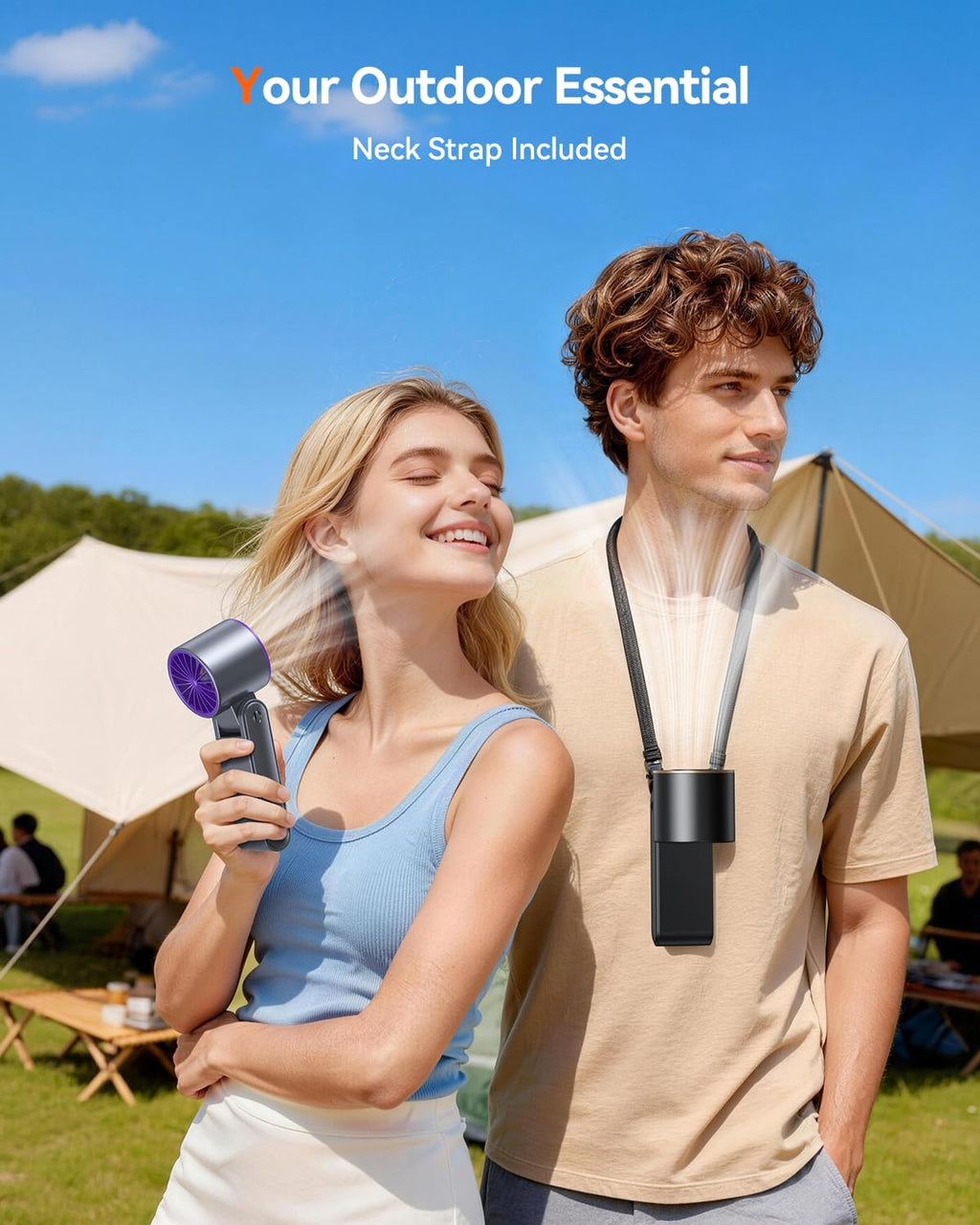 Skiennix Portable Handheld Turbo Fan - 199 Speed Settings | 24-Hour Cooling | Rechargeable Mini Fan in Grey Purple