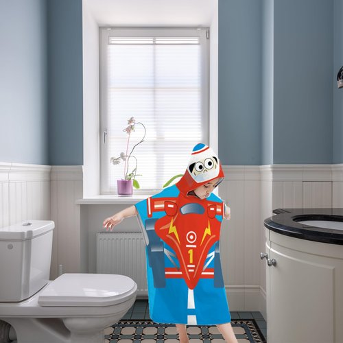 ARNUAETY Kids Hooded Beach Towel, Cartoon Car Cover Up for Beach Pool Bath, 59 x 29 Inch Super Absorbent Toddler Bath Towel for 3-8 Years Old