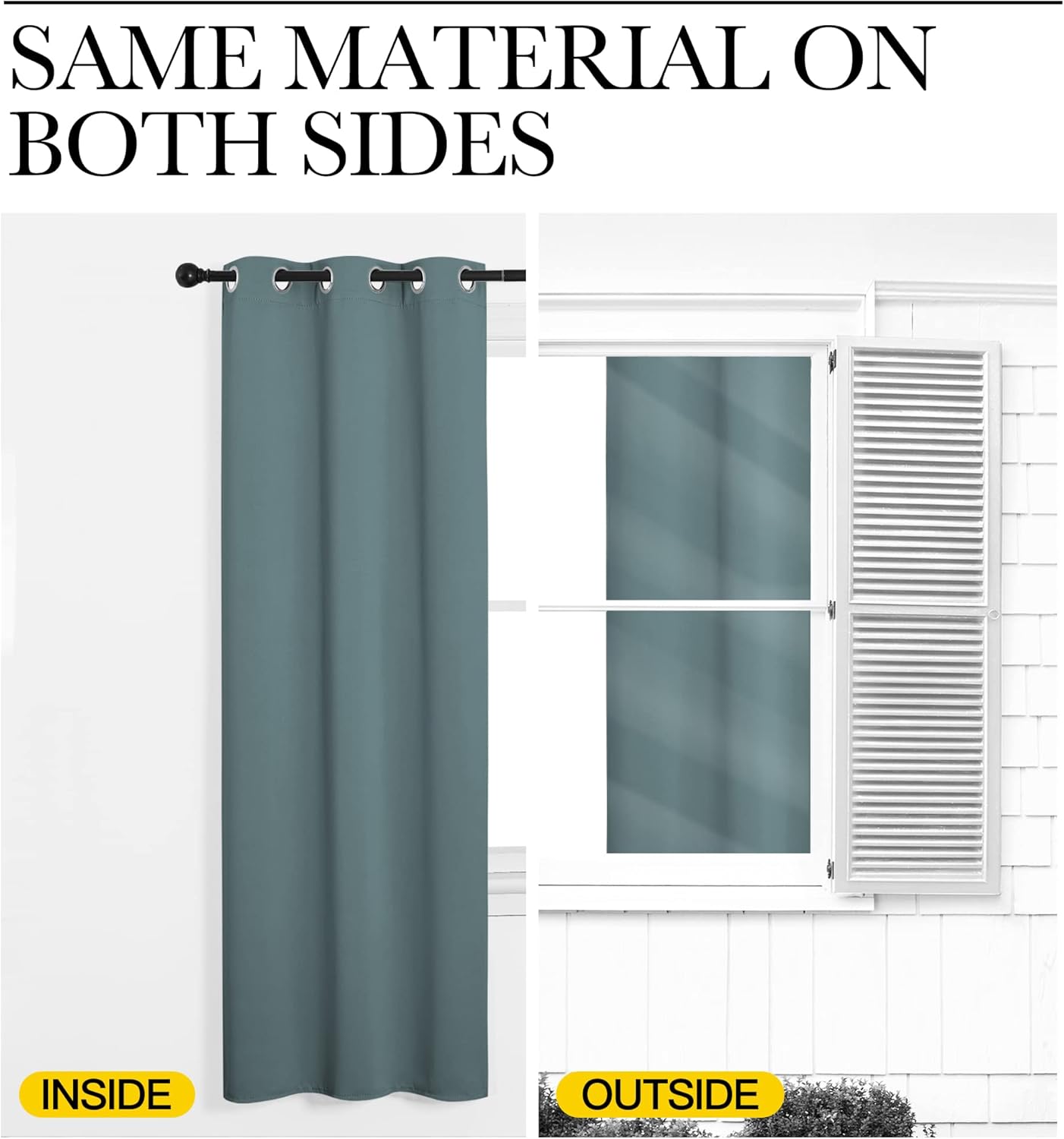 NICETOWN Blackout Curtains - Noise Reducing Thermal Insulated Drape Panels | Greyish Blue, 2 Panels, W29 x L45-Inch