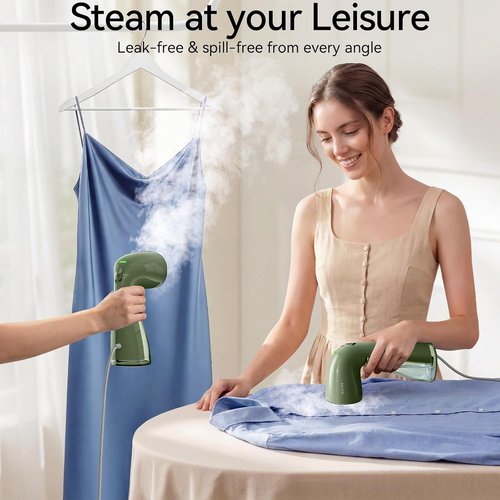 HiLIFE Portable Clothes Steamer - 700W Handheld Design with 240ml Capacity | Olive Green, Ideal for Home & Travel