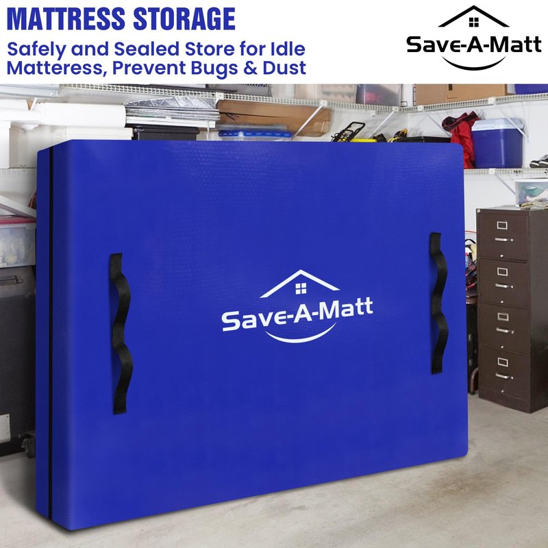 SaveAMatt Mattress Bags for Moving 2 Pack - Extra Thick & Durable Queen Mattress Cover for Moving - Reusable Waterproof Tarp Mattress Protector (82’’x79’’x15’’ King Size)
