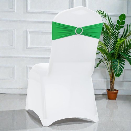 MDS Spandex Chair Sashes - Universal Fit Elastic Stretch Bands with Buckle for Weddings | Light Green, Pack of 150