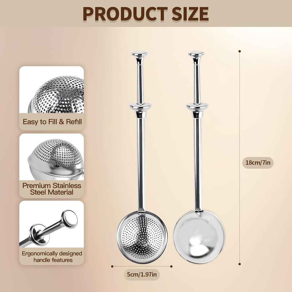 Skiennix Flour Duster - Stainless Steel Powder Sugar Shaker & Sifter | 2-Pack Baking Essential