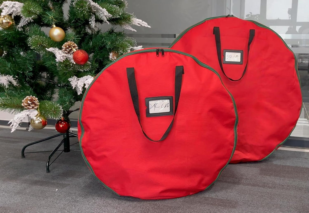 Skiennix Wreath Storage Container - Heavy Duty 600D Oxford Cloth for 30x7 Inch Holiday Wreaths